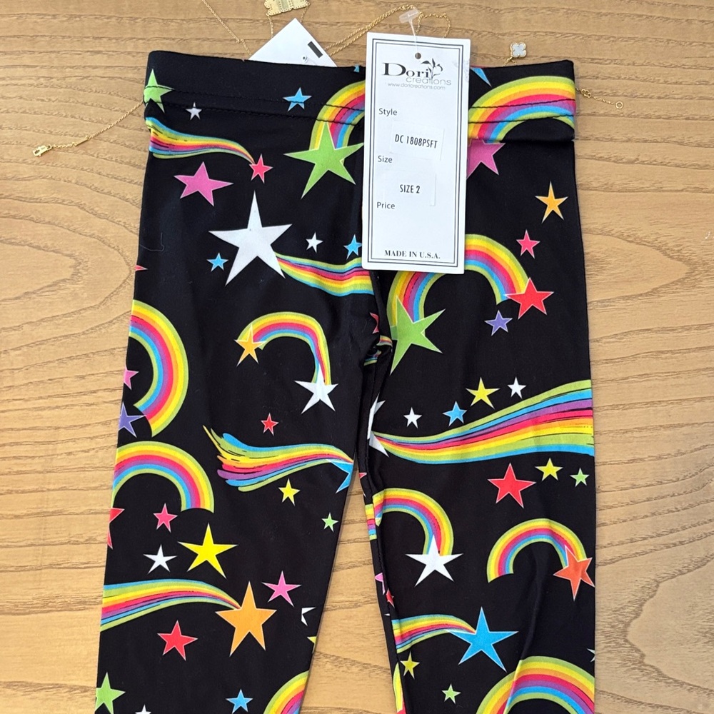 dori creations - Kids Rainbow Star Leggings - size 2